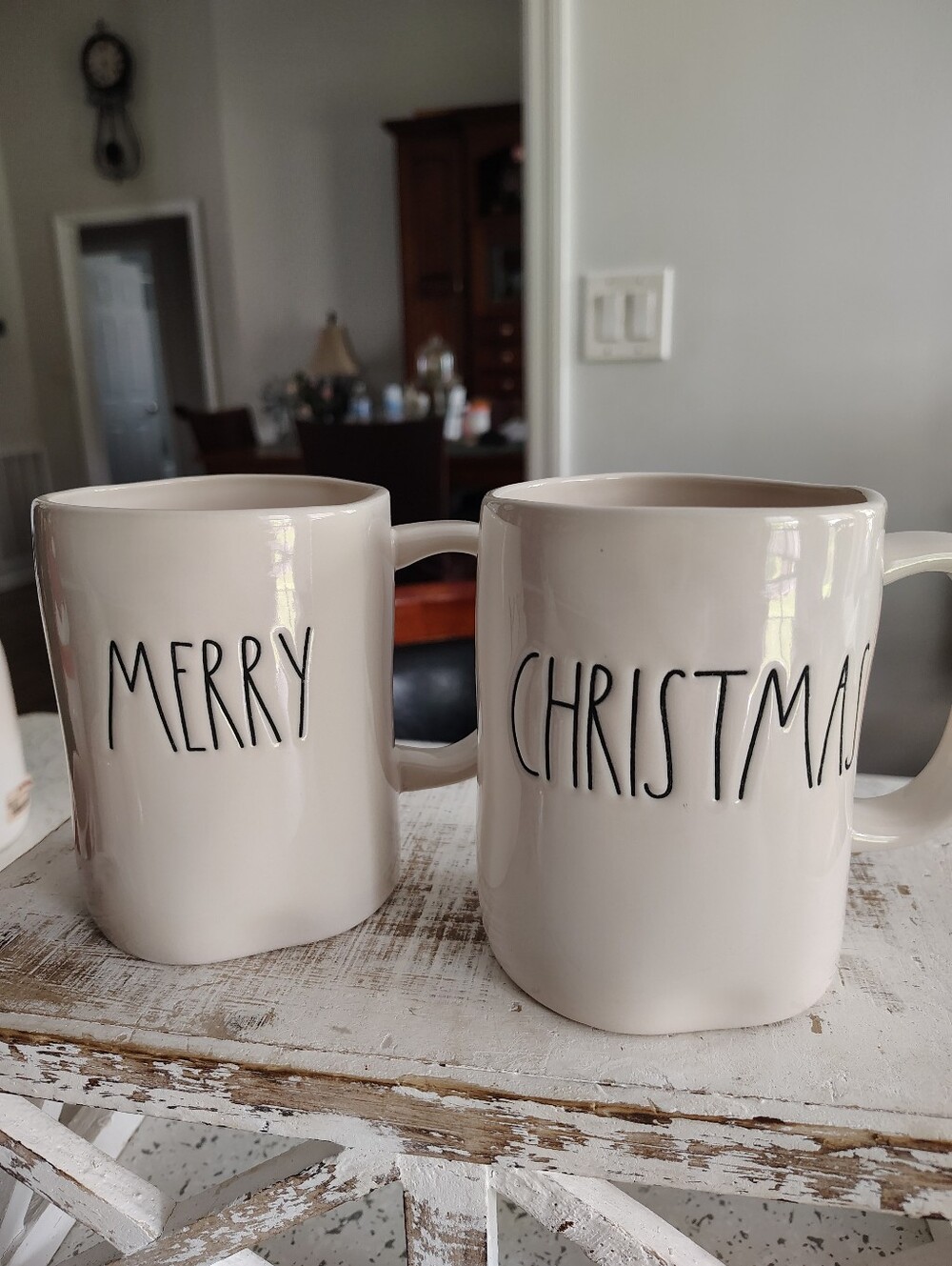 Merry Christmas Ceramic Holiday Mug Set